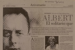Albert Camus: El solitario que incomoda  [artículo] Marilú Ortiz de Rozas