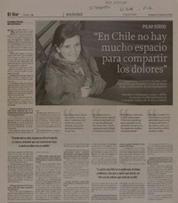 "En Chile no hay mucho espacio para compartir los dolores"  [artículo] Romina Pino Soto.