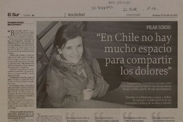 "En Chile no hay mucho espacio para compartir los dolores"  [artículo] Romina Pino Soto.