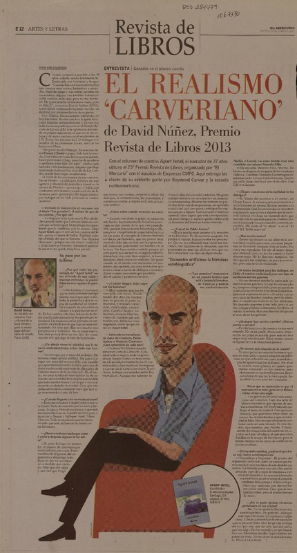 El realismo "Carveriano" de David Nuñez, Premio Revista de Libros 2013  [artículo] Pedro Pablo Guerrero