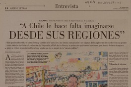 "A Chile le hace falta imaginarse desde sus regiones"  [artículo] Elene Irarrazabal Sánchez