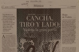 Cancha, tiro y lado: Violeta la gran poeta  [artículo] Juan Ignacio Rodríguez Medina