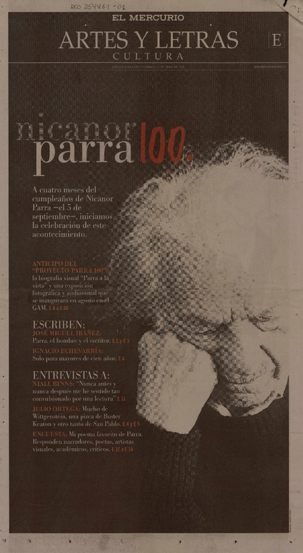Parra, el hombre y el escritor  [artículo] José Miguel Ibañez Langlois