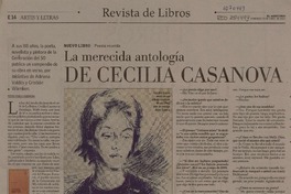 La merecida antología de Cecilia Casanova  [artículo] Pedro Pablo Guerrero