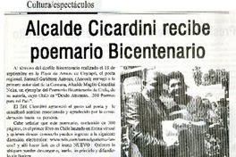 Alcalde Cicardini recibe poemario Bicentenario  [artículo].