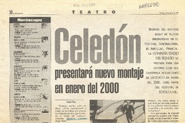 Celedón presentará nuevo montaje en enero del 2000  [artículo] Paola Pino.