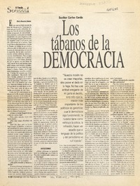 Los tábanos de la democracia  [artículo] María Eugenia Camus.