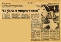 "La Gloria es estrépito y ceniza"  [artículo] Enrique Ramírez Capello.