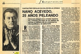 Nano Acevedo, 25 años peleando  [artículo] José Luis Córdova.