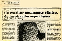 Un escritor netamente clásico, de inspiración espontánea  [artículo] Wilson Pereira Tapia.