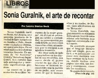 Sonia Guralnik, el arte de recontar  [artículo] Loreto Bustos Beck.