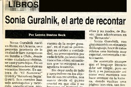 Sonia Guralnik, el arte de recontar  [artículo] Loreto Bustos Beck.