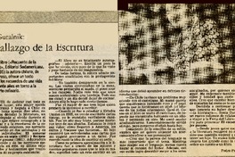 El hallazgo de la escritura  [artículo] Pedro Pablo Guerrero.