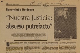 "Nuestra justicia, absceso putrefacto"  [artículo] Virginia Vidal.