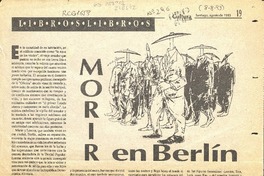Morir en Berlín  [artículo] Hernán Soto.