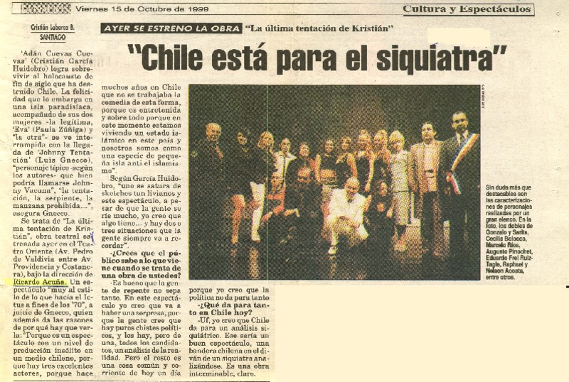 "Chile está para el siquiatra"  [artículo] Cristián Labarca B.