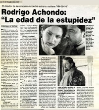 Rodrigo Achondo: "La edad de la estupidez"  [artículo] Cristián Labarca B.
