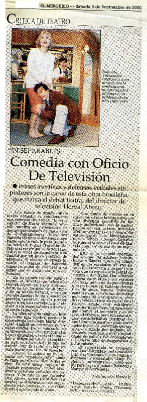 Comedia con oficio de televisión  [artículo] Juan Antonio Muñoz H.