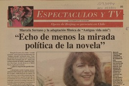 "Echo de menos la mirada política de la novela"  [artículo]