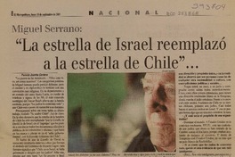 "La estrella de Israel reemplazó a la estrella de Chile"  [artículo] Pamela Juanita Cordero