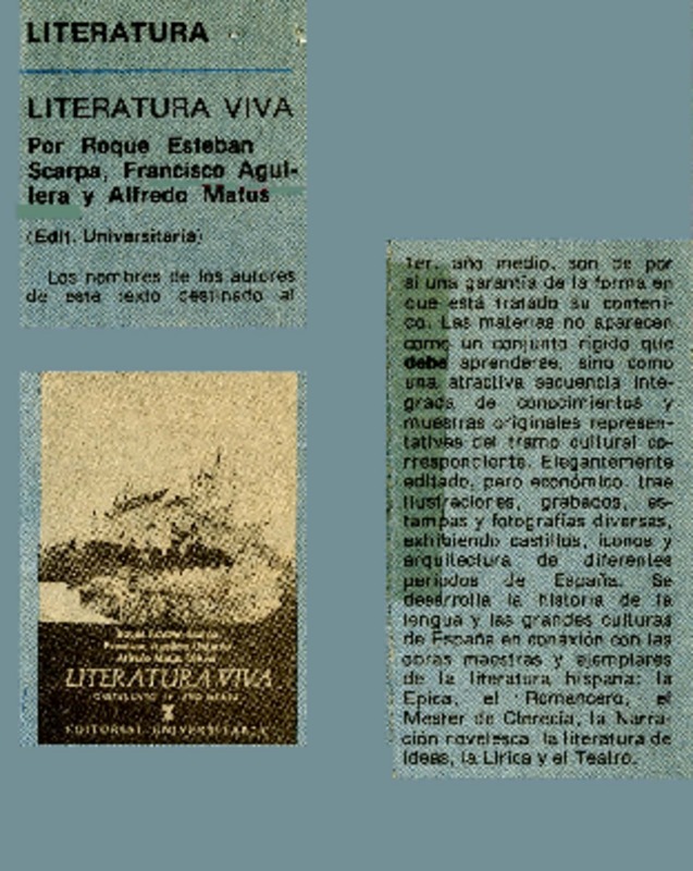 Literatura viva  [artículo] Ana María Larraín.