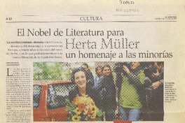 El Nobel de literatura para Herta Müller, un homenaje a las minorías  [artículo] Constanza Rojas y Maureen Lennon.