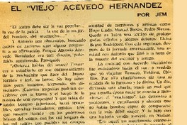 EL "viejo" Acevedo Hernández  [artículo] Jem.