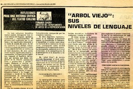 "Arbol viejo": sus niveles de lenguaje  [artículo] Fernando Cuadra.