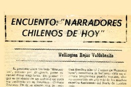 Encuento: "Narradores chilenos de hoy"  [artículo] Wellington Rojas Valdebebnito.