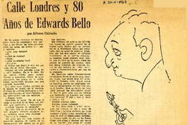 Calle Londres y 80 años de Edwards Bello  [artículo] Alfonso Calderón.