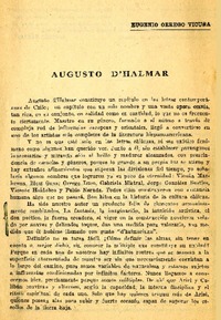 Augusto D'halmar  [artículo] Eugenio Orrego Vicuña.