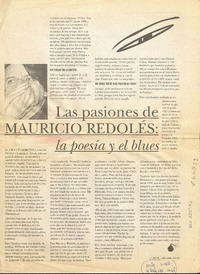 Las Pasiones de Mauricio Redolés, la poesía y el blues.  [artículo]