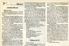 Gabriel Mistral  [artículo] Gabriel Vidal Vásquez.