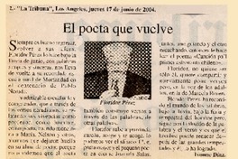 El poeta que vuelve  [artículo] Ivonne Díaz.