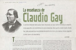 La enseñanza de Claudio Gay  [artículo] Luis Mizón