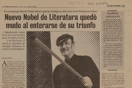 Nuevo Nobel de literatura quedó mudo al enterarse de su triunfo  [artículo]