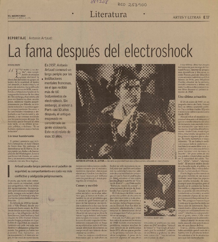 La fama después del electroshock  [artículo] Octavio Crespo