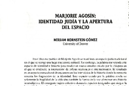 Marjorie Agosín: identidad judía y la apertura del espacio  [artículo]Miriam Bornstein-Gómez.