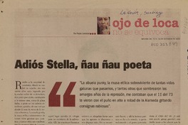 Adiós Stella, ñau ñau poeta  [artículo]Pedro Lemebel.