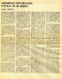 Arguedas: exploración poética de un sueño  [artículo] Julio Ortega.