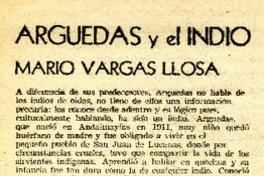 Arguedas y el indio  [artículo] Mario Vargas Llosa.