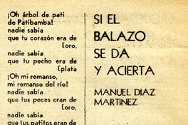 Si el balazo se da y acierta  [artículo] Manuel Díaz Martínez.