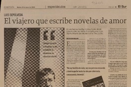 El viajero que escribe novelas de amor (entrevista)  [artículo]Luis Sepúlveda.