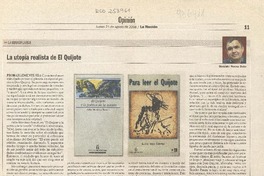 La utopía realista de El Quijote  [artículo]Gonzalo Rovira Soto.