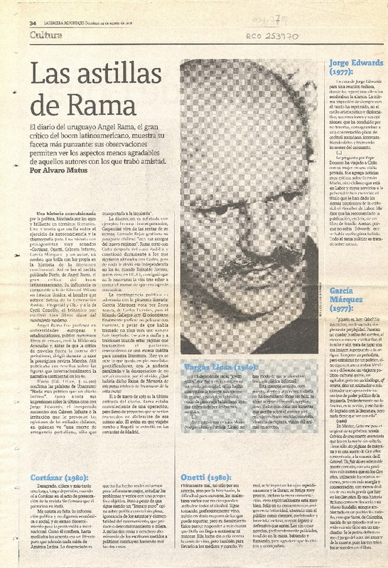 Las astillas de Rama  [artículo]Alvaro Matus.