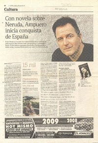 Con novela sobre Neruda, Ampuero inicia conquista de España  [artículo]Roberto Careaga C.