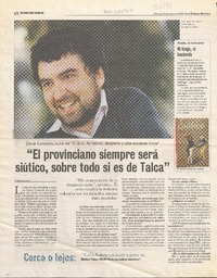 "El provinciano siempre será siútico, sobre todo si es de Talca" (entrevista)  [artículo]Fabián Llanca.