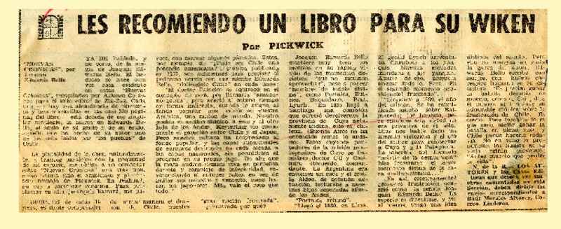 Nuevas crónicas  [artículo] Pickwick.