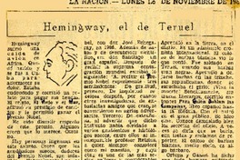 Hemingway, el de Teruel  [artículo] Joaquín Edwards Bello.