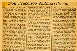 Don Francisco Antonio Encina  [artículo] Leopoldo Castedo.